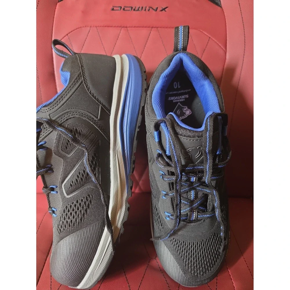 Herman Survivor Black/Blue composite toe work shoe Rubber Sole Solid Size US 10